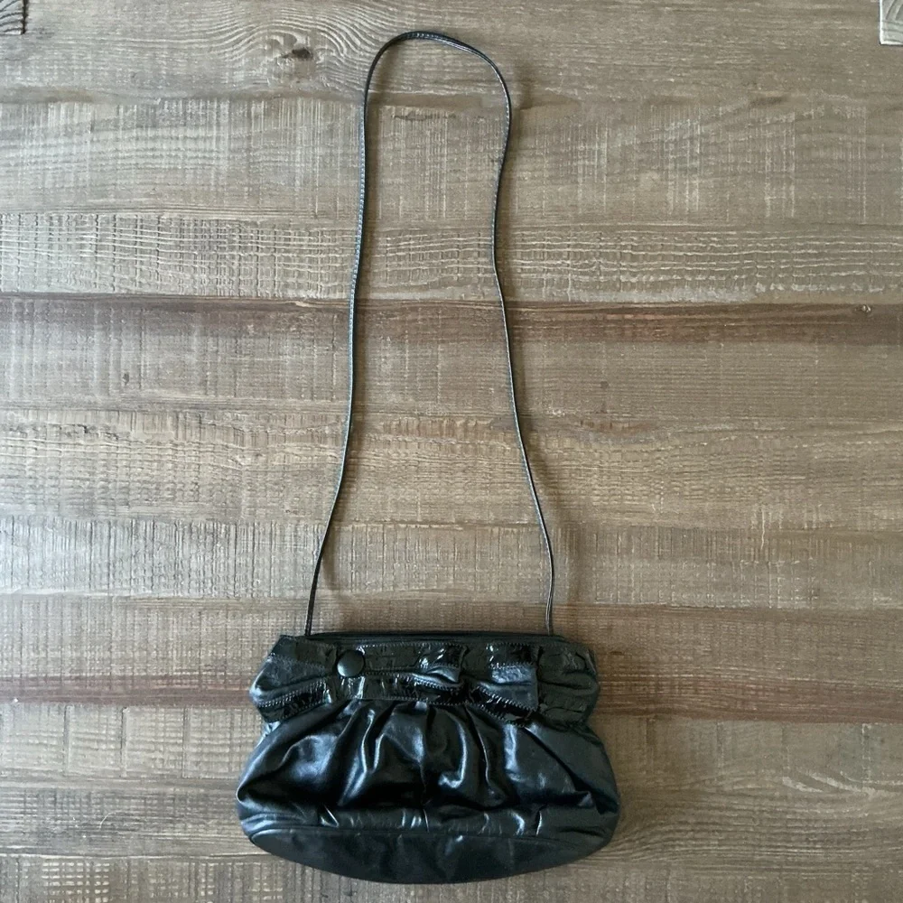 Vintage Samir 80’s Black Leather Shoulder Handbag